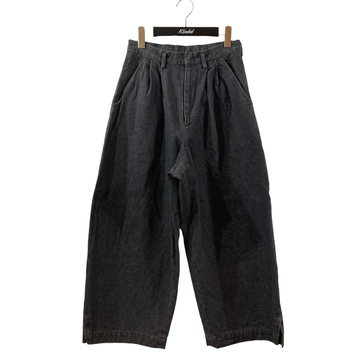 【中古】Dulcamara ワイドデニムパンツ 薄墨色 大きさ：0 【040626】（ドゥルカマラ）