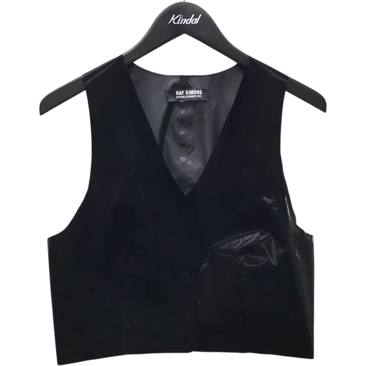 【中古】RAF SIMONS 21SS 「CROPPED VEST」 クロップドベスト 211-W767 黒いこと 大きさ：38 【050626】（ラフシモンズ）
