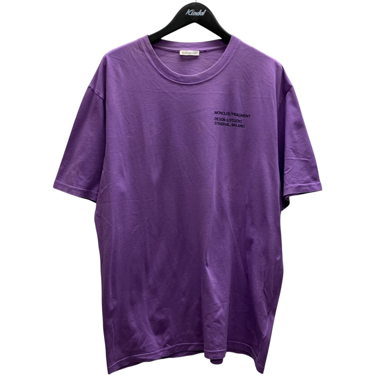 【中古】MONCLER×FRAGMENTS MAGLIA T-SHIRT 刷り上げるプルオーバー パープル 大きさ：L 【050626】（モンク線路）