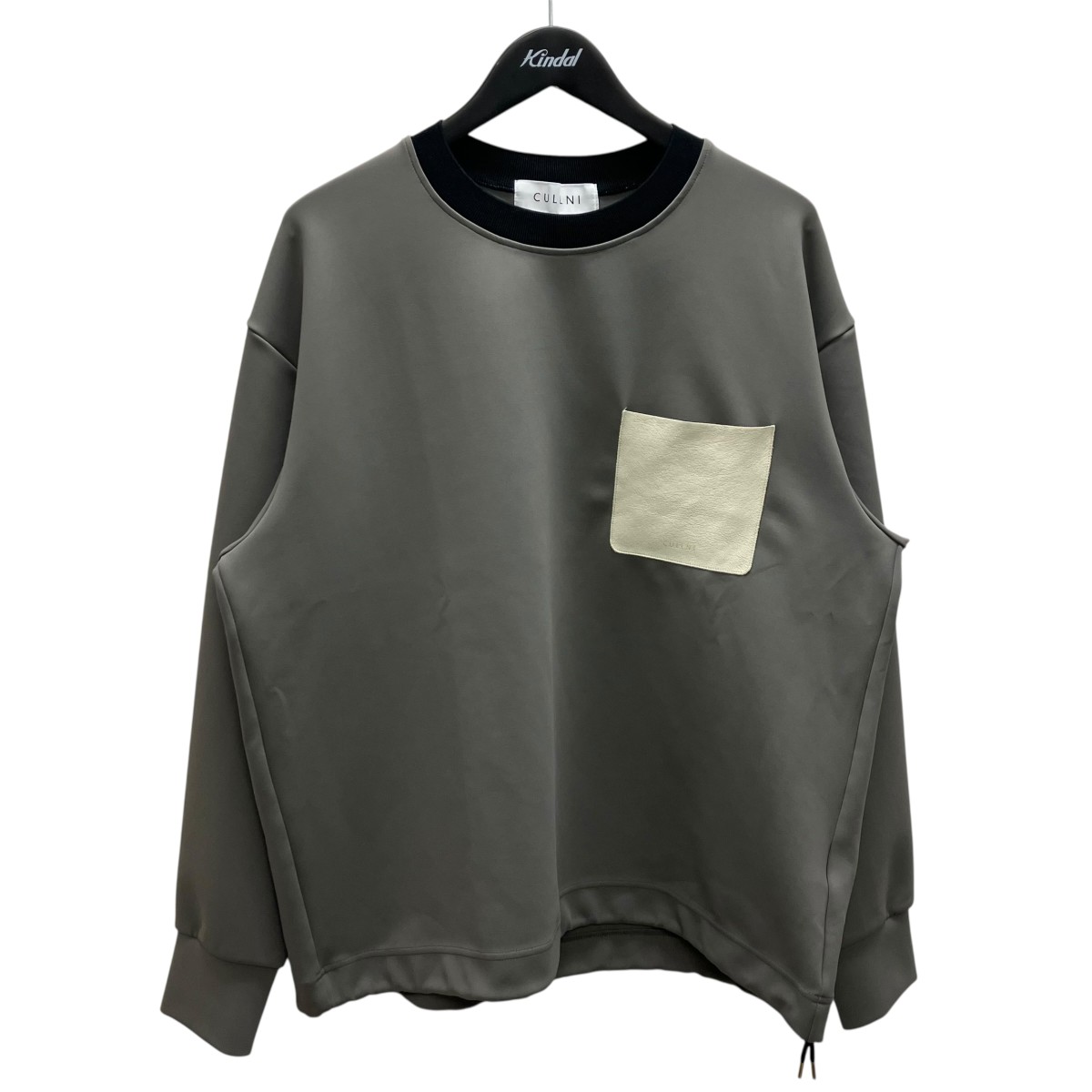 【中古】CULLNI PO Tops With Washable Leather Pocket レザーポケットカットソー ベージュ 大きさ：1 【050626】（クルニ）