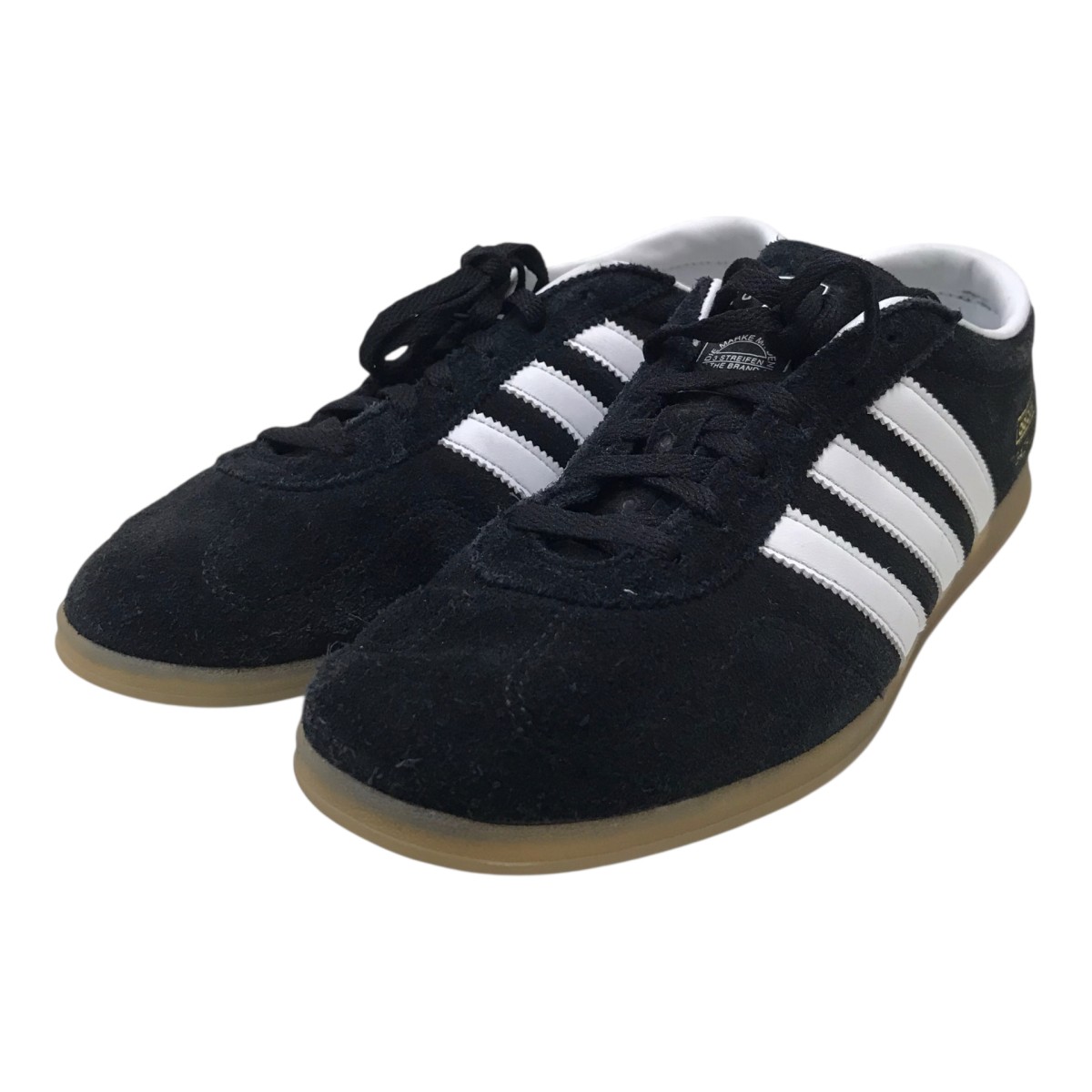 【中古】adidas スエードローカットスニーカー 黒いこと 大きさ：25珊 【050626】（アディダス）
