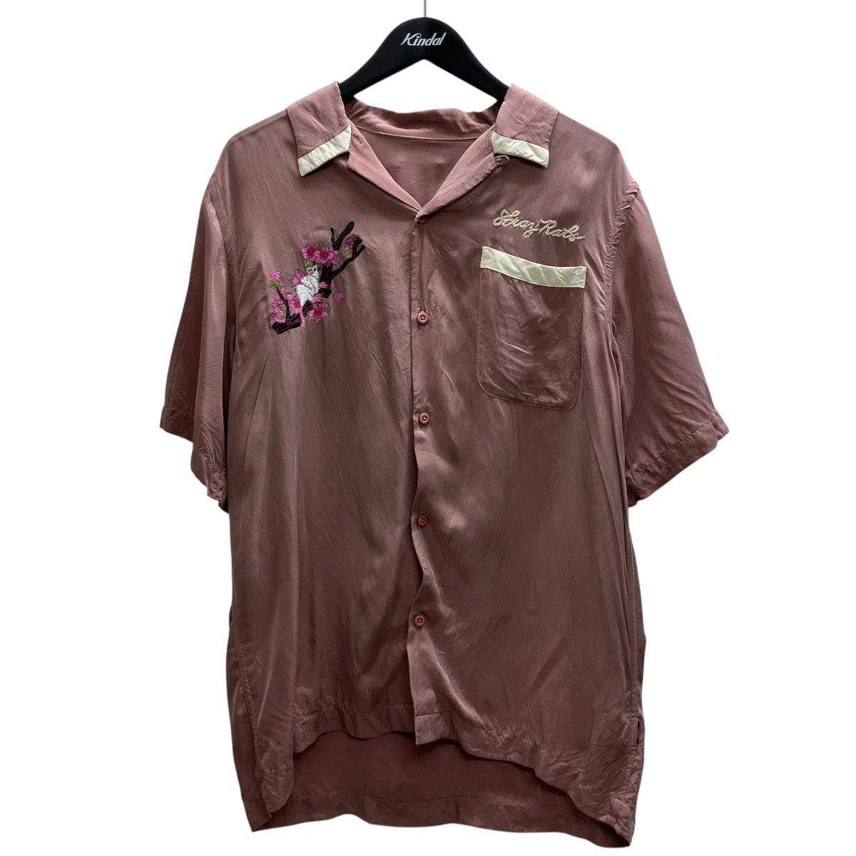 【中古】Stray rats×maharishi 刺しゅう半袖プルオーバー さくら色 大きさ：- 【050626】（ストレイラッツ×マハリシ）