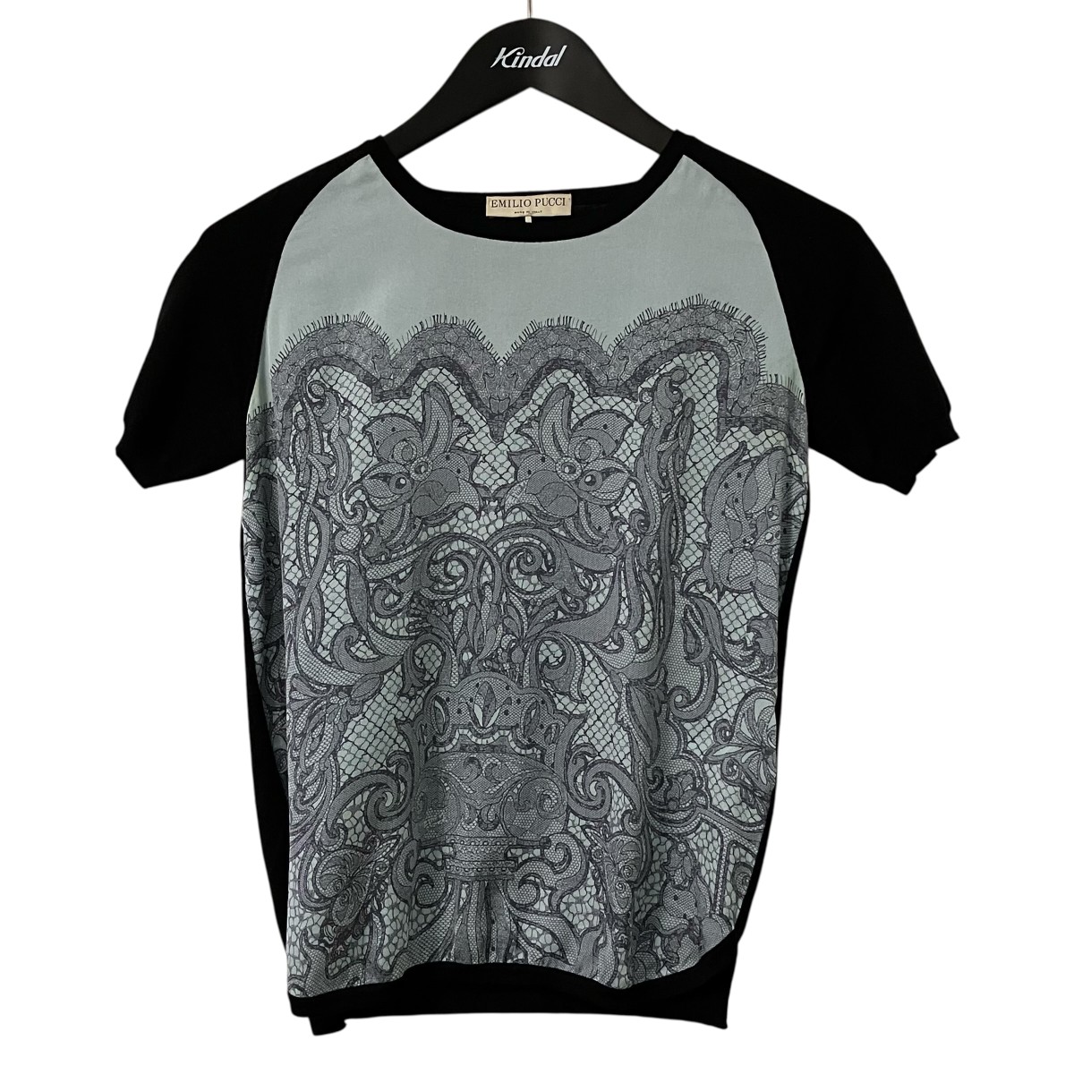 【中古】Emilio Pucci 半袖編み物 31KR75 黒いこと 大いさ：XS 【050626】（エミリオプッチ）