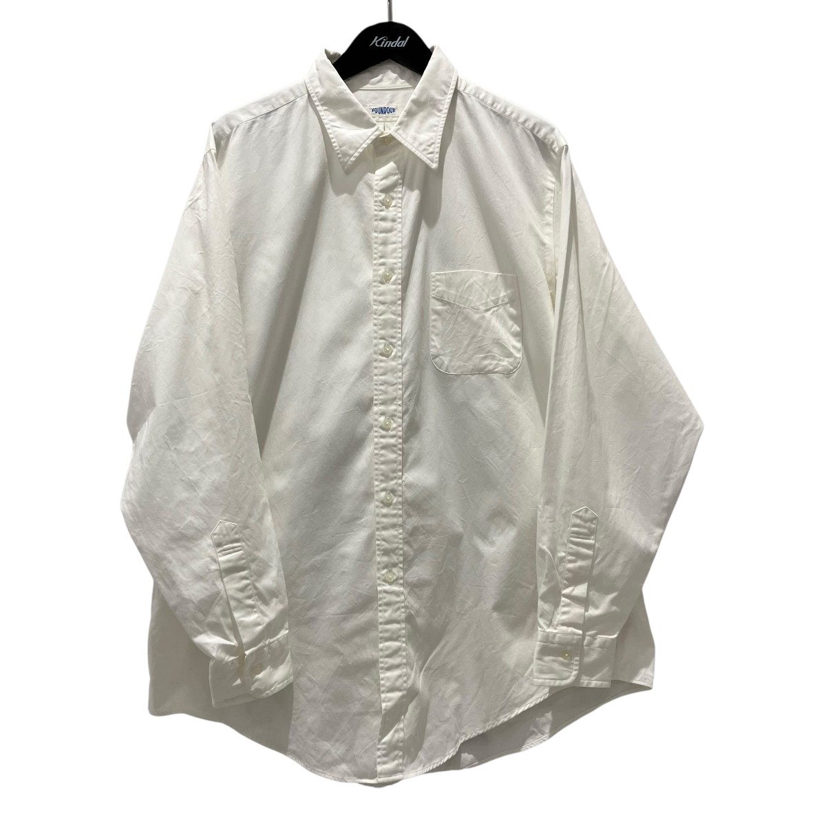 【中古】FOUNDOUR 25AW REGULAR COLLAR SHIRT 長袖プルオーバー 015FD252001 白いこと 大きさ：2 【050626】（ファウンダ）