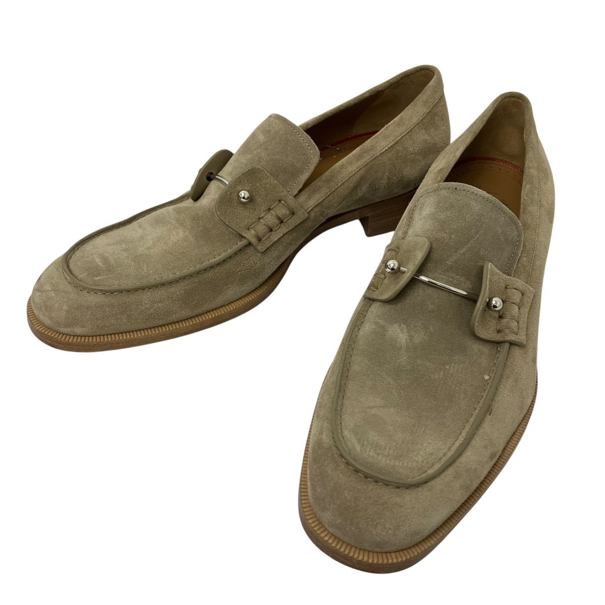 【中古】Christian Louboutin 置き目毛皮 ベージュ 大いさ：44(28.5糎) 【050626】（クリスチャンルブタン）