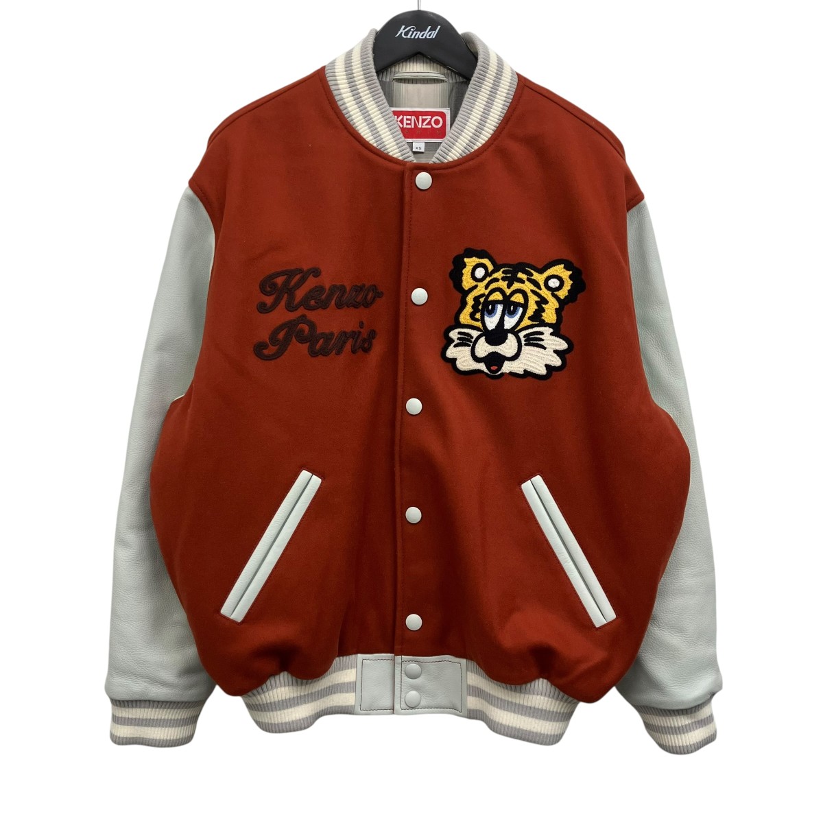 【中古】KENZO Verdy Collection Varsity ヴァーシティジャケット 赤銅色×薄墨色 大きさ：XS 【050626】（ケンゾー）