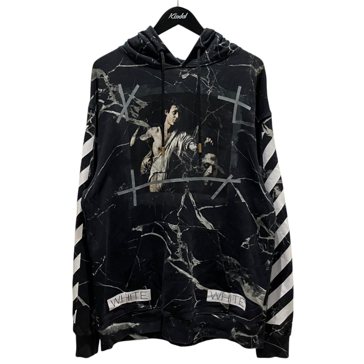 【中古】OFFWHITE ティーシャツパーカー 黒いこと 大きさ：XS 【050626】（象牙色）