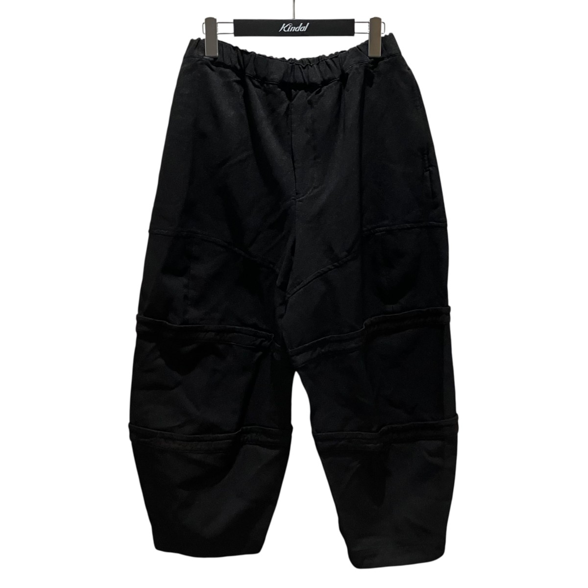 【中古】BLACK COMME des GARCONS 25AW 生産品染めエステル縮絨軽気球ズボン下 1P-P004 黒いこと 大きさ：S 【050626】（ブラックコムデギャルソン）