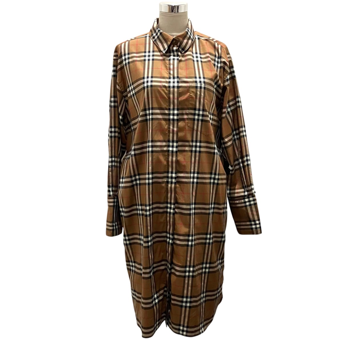 【中古】BURBERRY ノバチェックシャツワンピース 8093477 ベージュ 大きさ：UK14 【050626】（赤ちょうちんバリー）