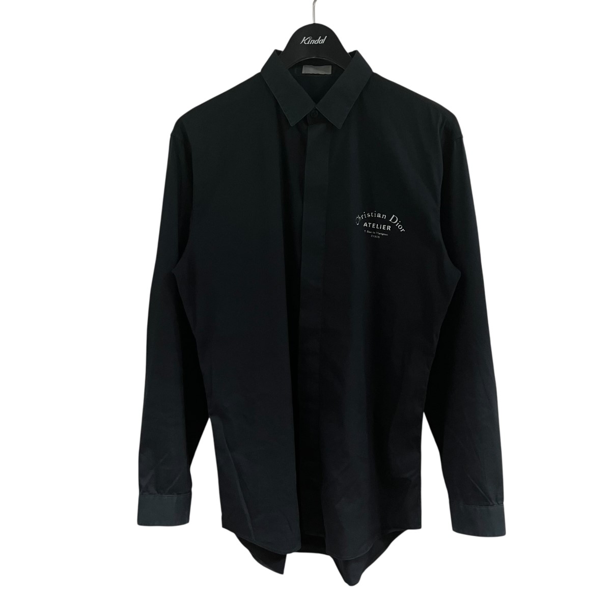 【中古】DIOR フロントロゴエンブイダリーードレスシャツ 黒いこと 大きさ：38 【050626】（クリスチャンディオール）