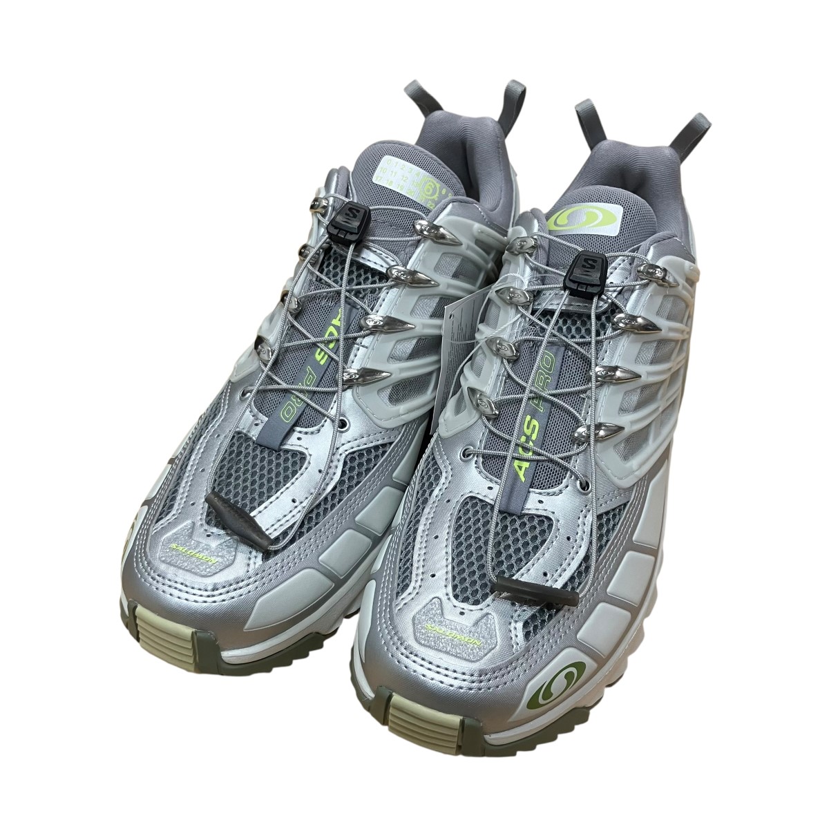 【中古】MM6 Maison Margiela×SALOMON ローカットスニーカー しろがね色×白いこと 大きさ：28.0珊 【050626】（マルタンマルジェラ×サロモン）