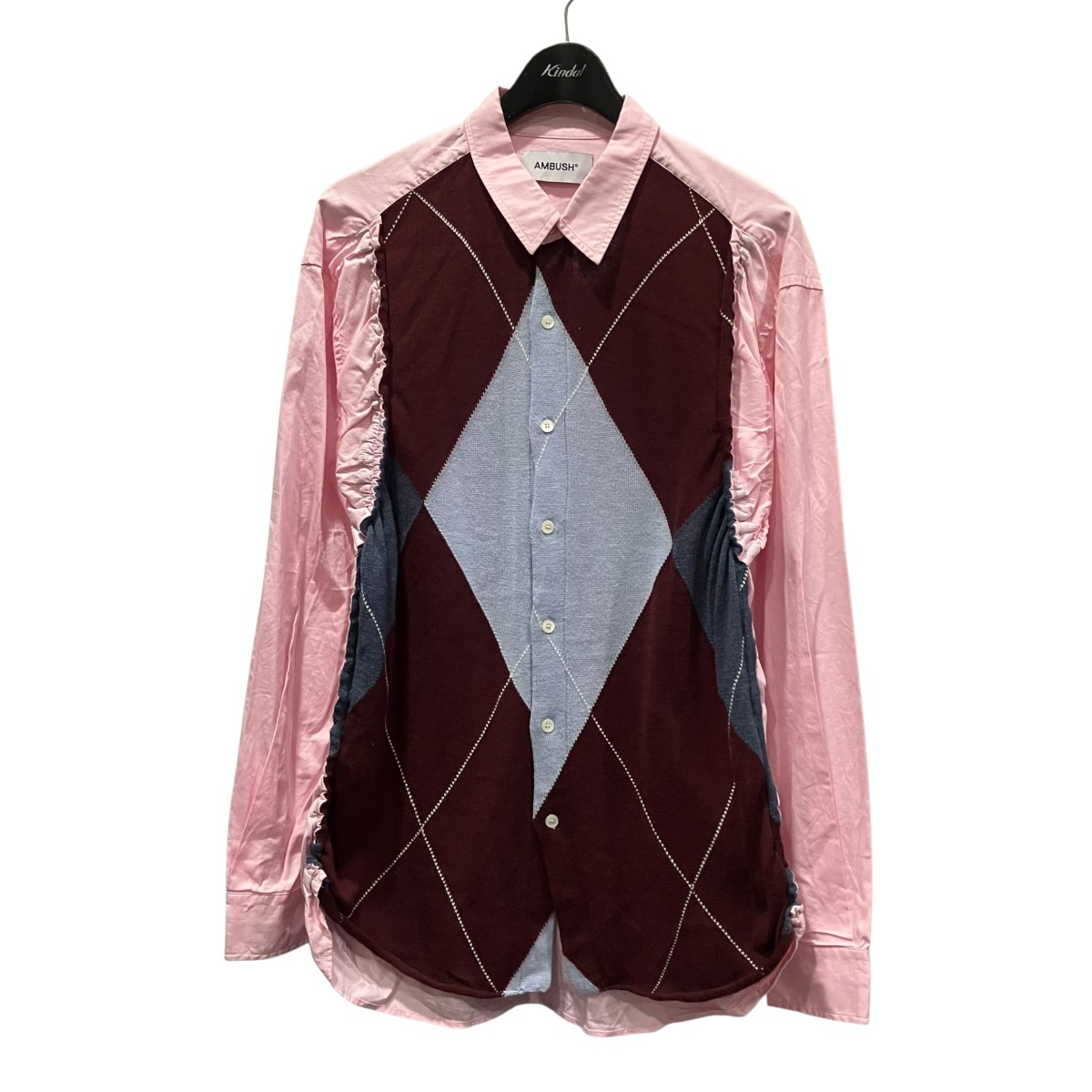 【中古】AMBUSH 編み物うつり変わりサイドギャザーシャツ 12115294 サクラ色 大きさ：48 【050626】（アンブッシュ）