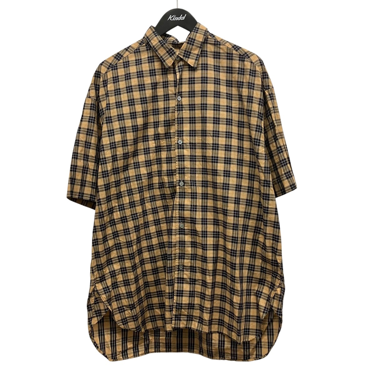 【中古】STUDIO NICHOLSON 22SS NICHOLSON 20MADRAS CHECK COTTON OVERSIZED SHIRT 読み合わせるプルオーバー 51-10-821012 カーキ×米国海軍 大きさ：S 【050626】（スタジオニコルソン）