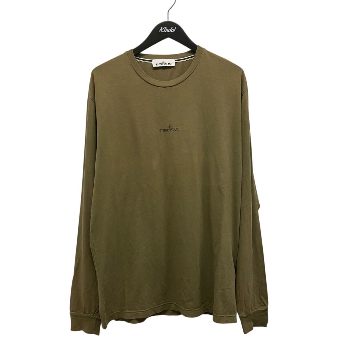 【中古】STONE ISLAND ロゴプリントロングティーシャツ 67152ML83 オリーブ 大きさ：XL 【050626】（ストーンアイランド）