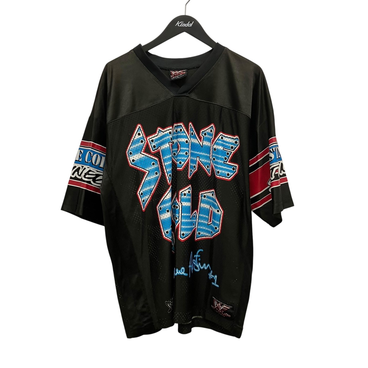 【中古】VINTAGE 99’s WWF STONE COLDフィールドホッケープルオーバー 黒いこと 大きさ：L 【050626】（ヴィンテージ）