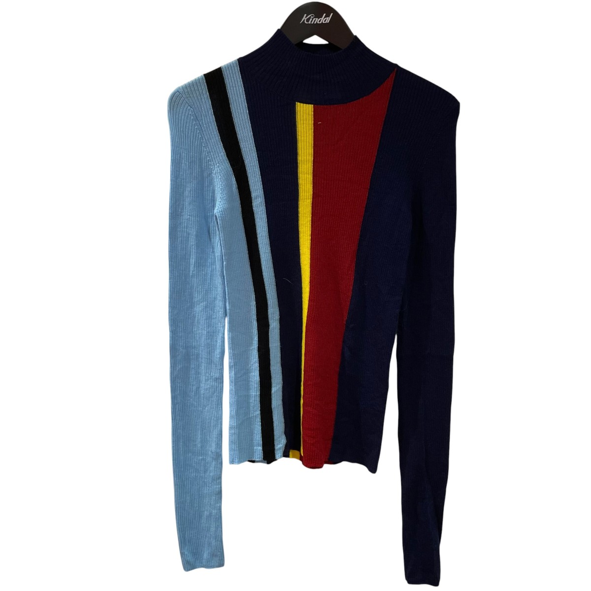【中古】ENFOLD STRIPE RIB PULLOVER 長袖プルオーバー 300JS270-0201 ブルー サイズ:38 【050626】(エンフォルド)|ブランド古着のカインドオル
