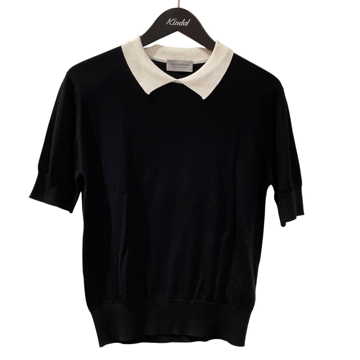 【中古】JOHN SMEDLEY 半袖編み物 黒いこと 大いさ：M 【050626】（ジョンスメドレー）