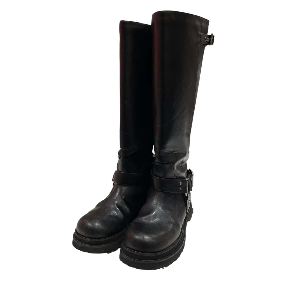 【中古】Ameri VINTAGE SIDE WAVE BUCKLE LONG BOOTS ロングブーツ 黒いこと 大きさ：L 【050626】（アメリビンテージ）