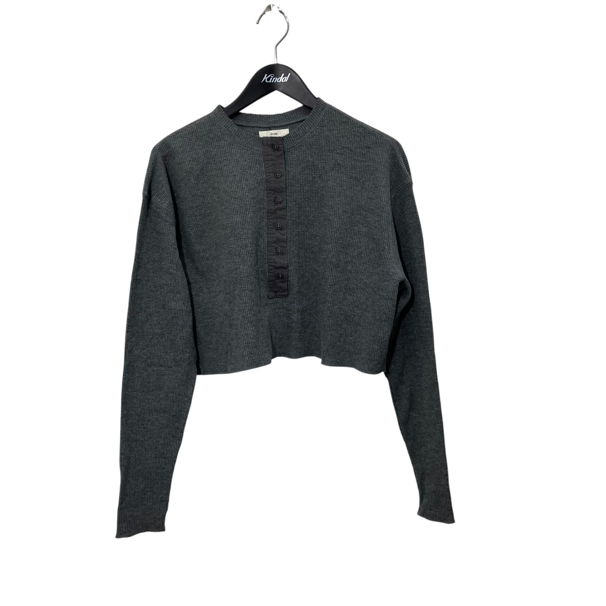 【中古】anuke Waffle Henley Tops ヘンリーネックカットソー 62520628 薄墨色 大きさ：Free 【050626】（アンヌーク）