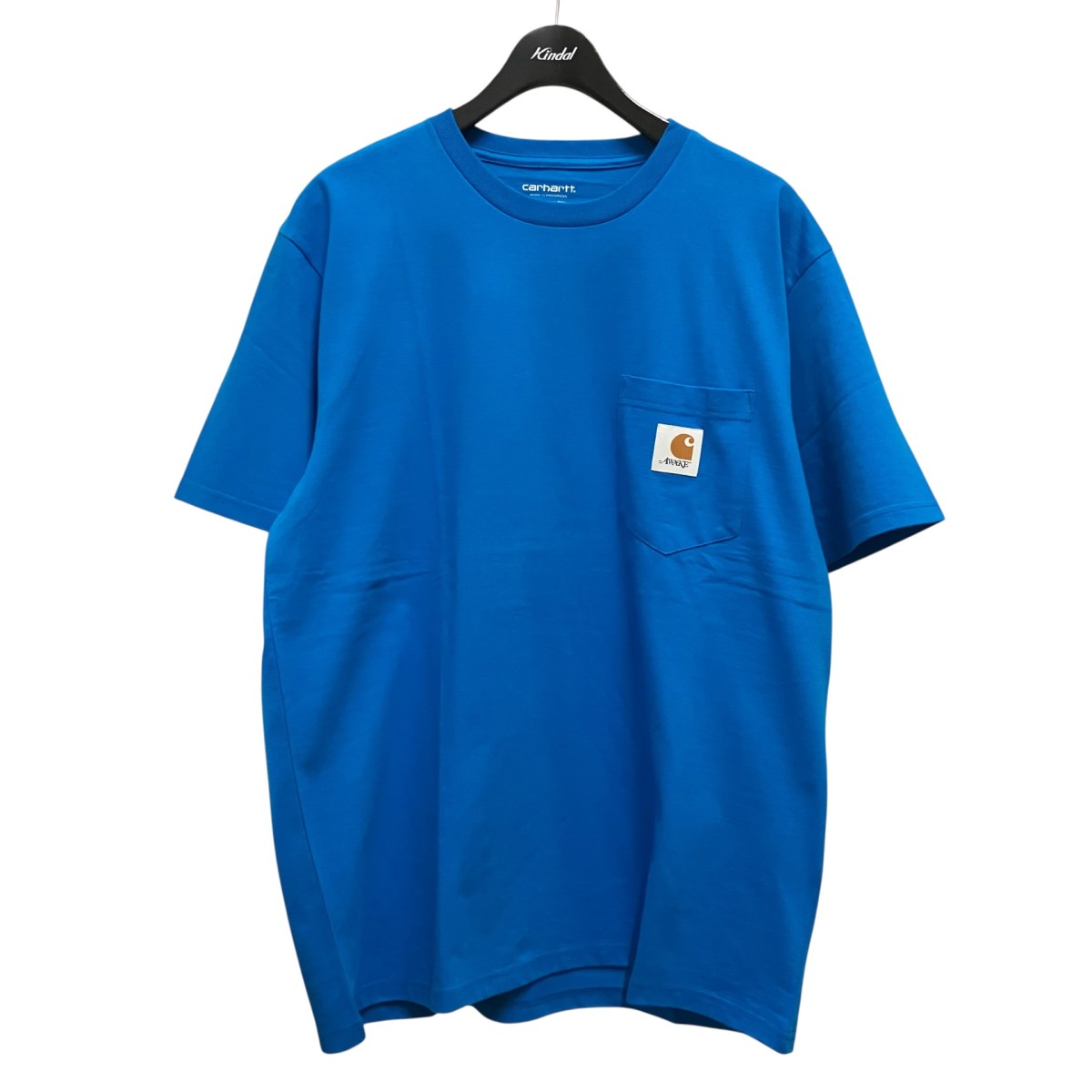 【中古】CARHARTT WIP×AWAKE S S TEE バックプリントポケットプルオーバー I027551 ブライトブルー 大きさ：XL 【060626】（カーハートダブリューアイピー×アウェイク）