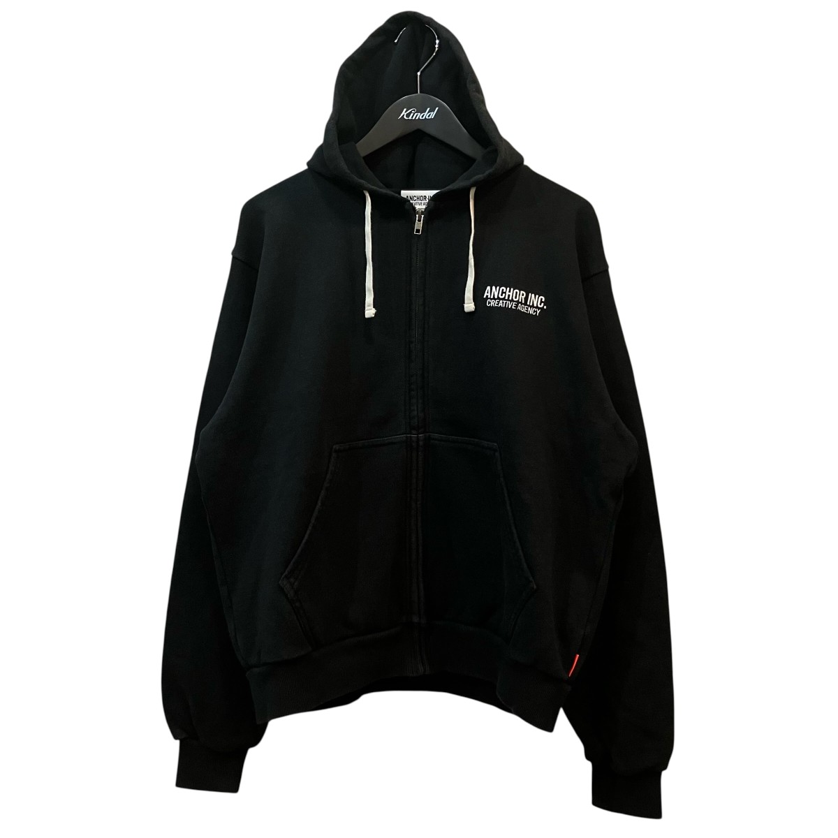 【中古】ANCHOR ワンポイント刺しゅうジップアップパーカー 黒いこと 大きさ：M 【060626】（船がかり）