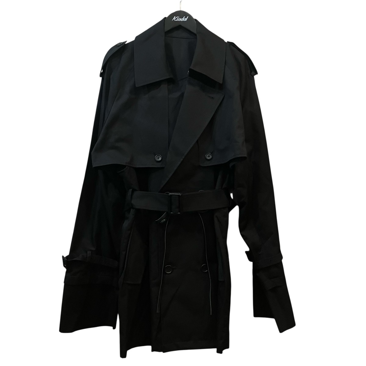 【中古】ssstein 「LAYERED SHORT TRENCH COAT」 レイヤードショートトレンチコート ST 911 黒いこと 大きさ：S 【060626】（シュタイン）