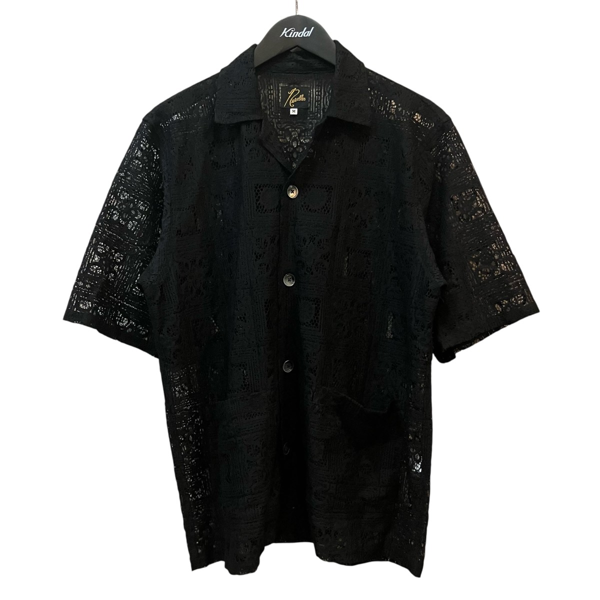 【中古】Needles レースシアー半袖プルオーバー 0T1668 黒いこと 大きさ：M 【060626】（ニードルズ）