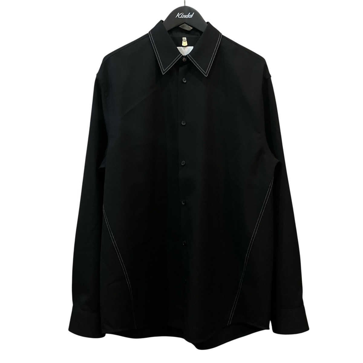 【中古】OAMC 「Ray Shirt Wool Raisin」 ウールギャバジンシャツ 22A28OAU48 黒いこと 大きさ：S 【060626】（オーエーエムシー）