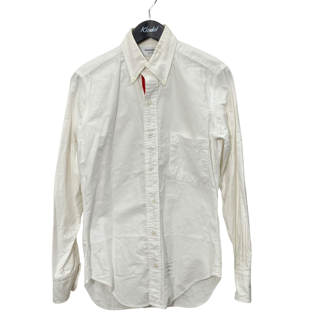 【中古】Thom Browne ボタンダウンシャツ A0145A45480 白いこと 大きさ：0 【050626】（トム・赤銅色）