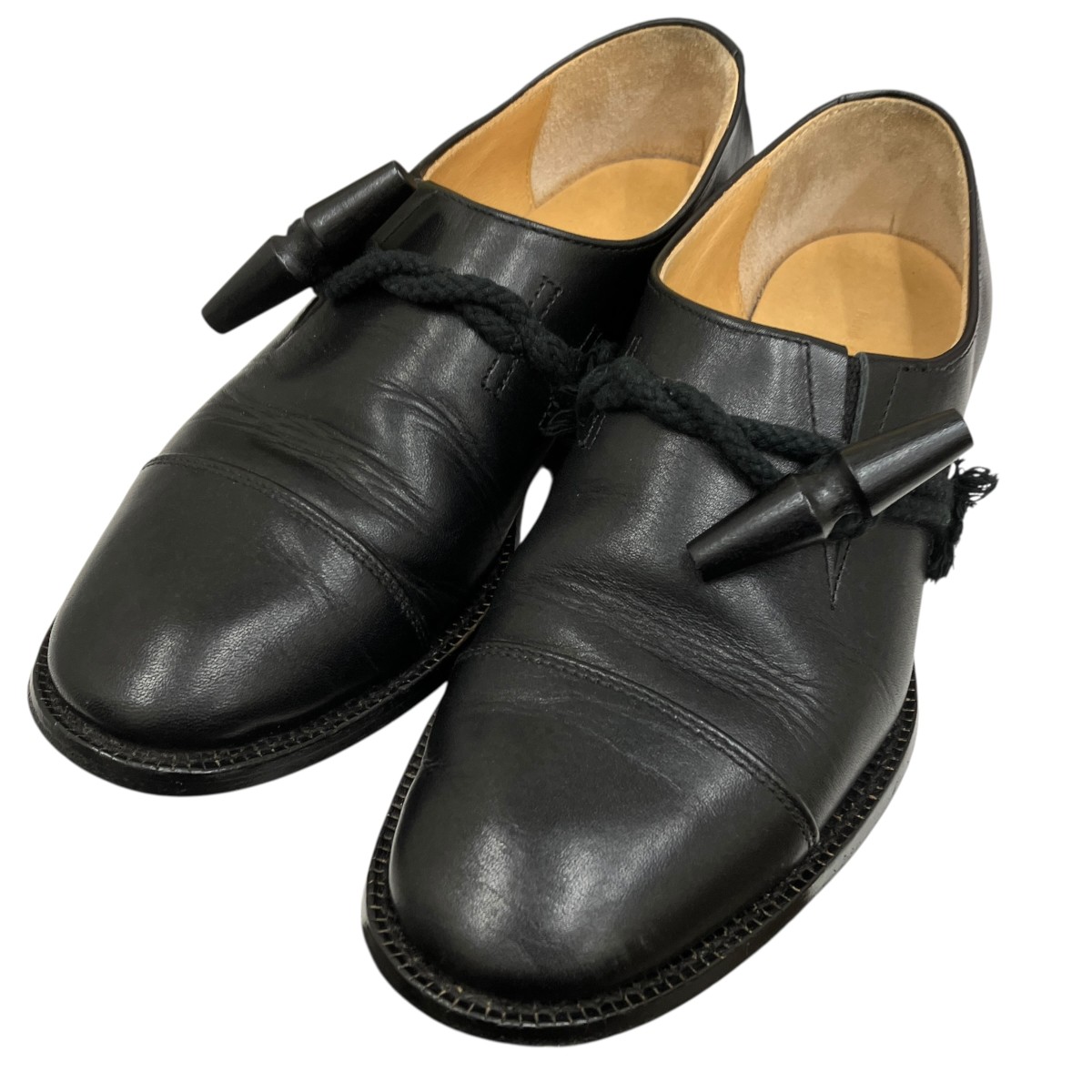 【中古】Hender Scheme duffle cap toe 革靴 黒いこと 大きさ：1(約22.0～22.5糎) 【060626】（エンダースキーマ）