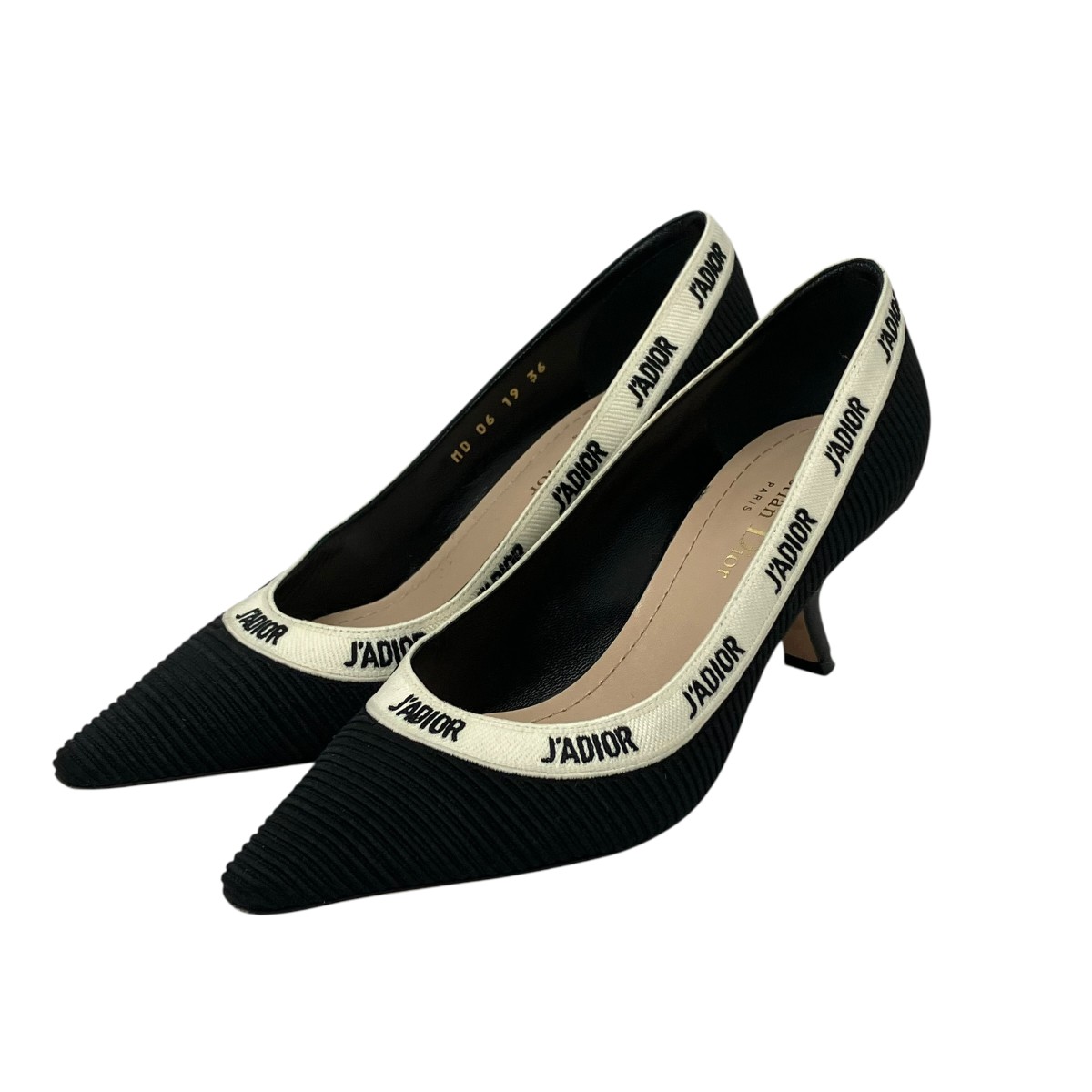 【中古】Christian Dior パンプス 黒いこと×白いこと 大きさ：36 【060626】（ディオール）