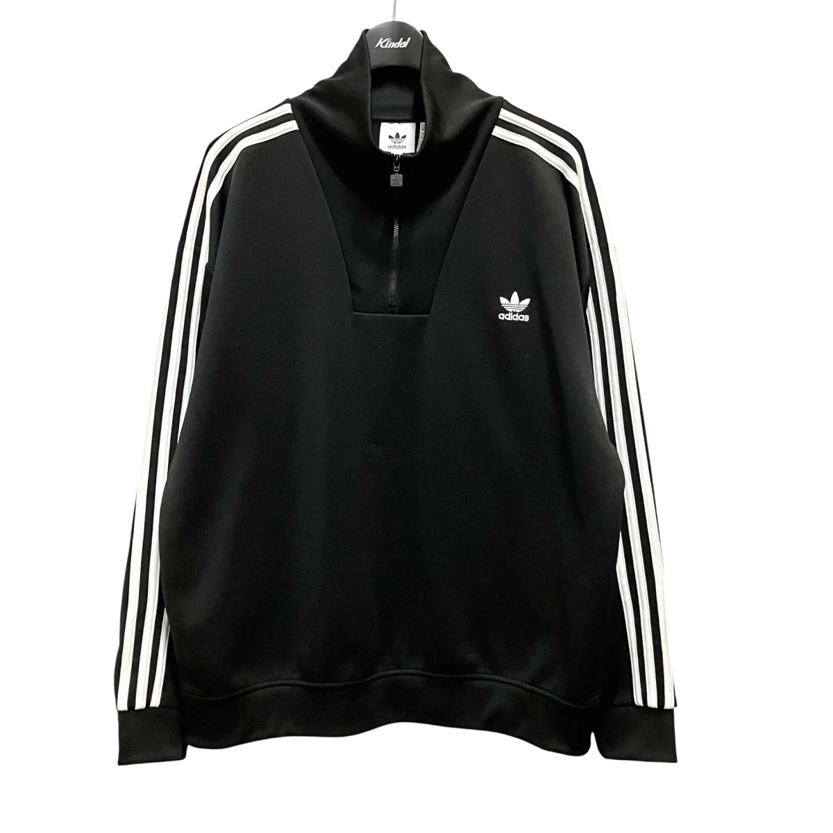 【中古】adidas ハーフジップスウェット IZ4803 黒いこと×白いこと 大きさ：3XL 【060626】（アディダス）