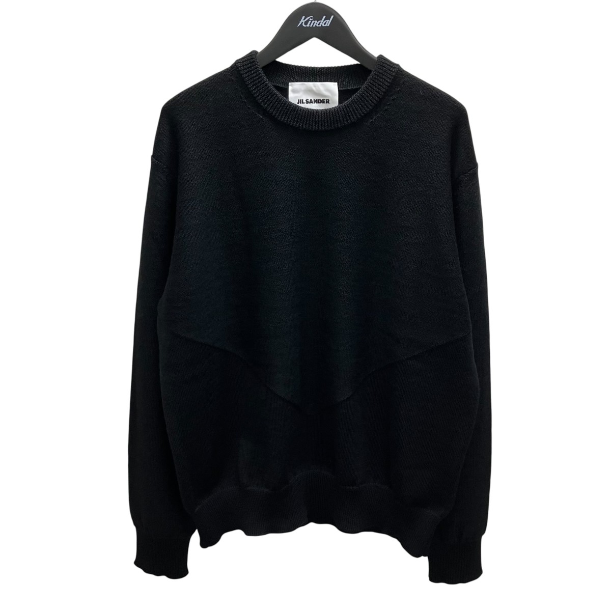 【中古】JIL SANDER CN LS JUMPER 羊毛編み物 黒いこと 大きさ：48 【060626】（ジルサンダー）