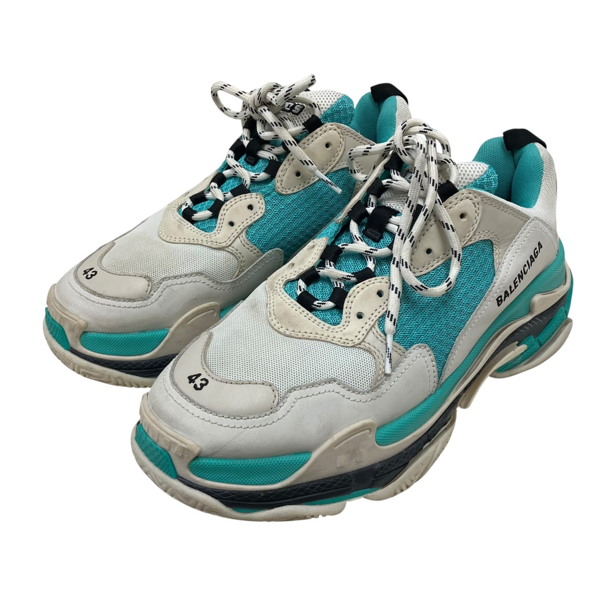【中古】BALENCIAGA TRIPLE S ローカットスニーカー 白いこと 大きさ：43 【060626】（バレンシアガ）