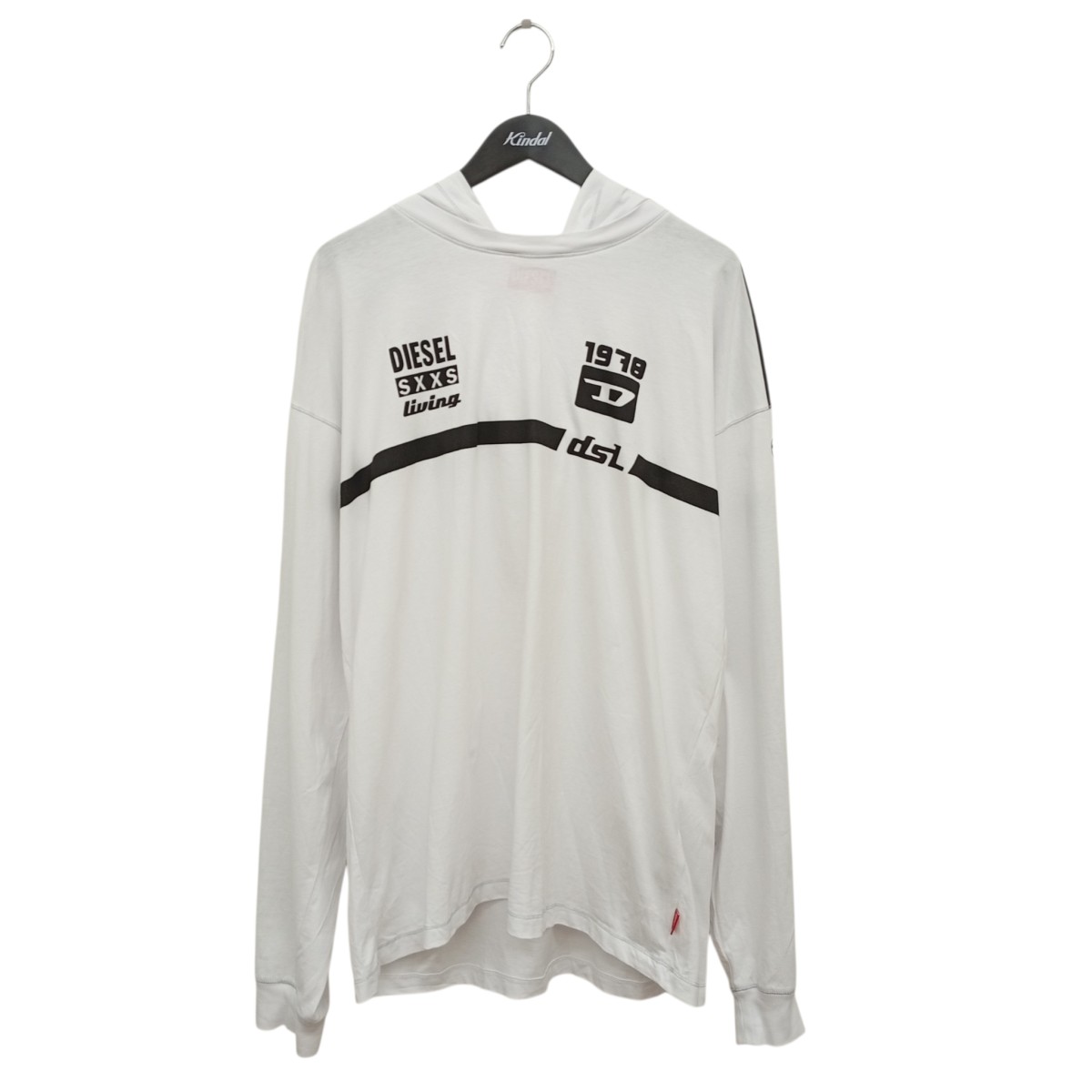 【中古】DIESEL T-BOXT-LS-HOOD-RIB ボンネット 長袖プルオーバー A22003 白いこと 大きさ：XL 【060626】（ディーゼル）