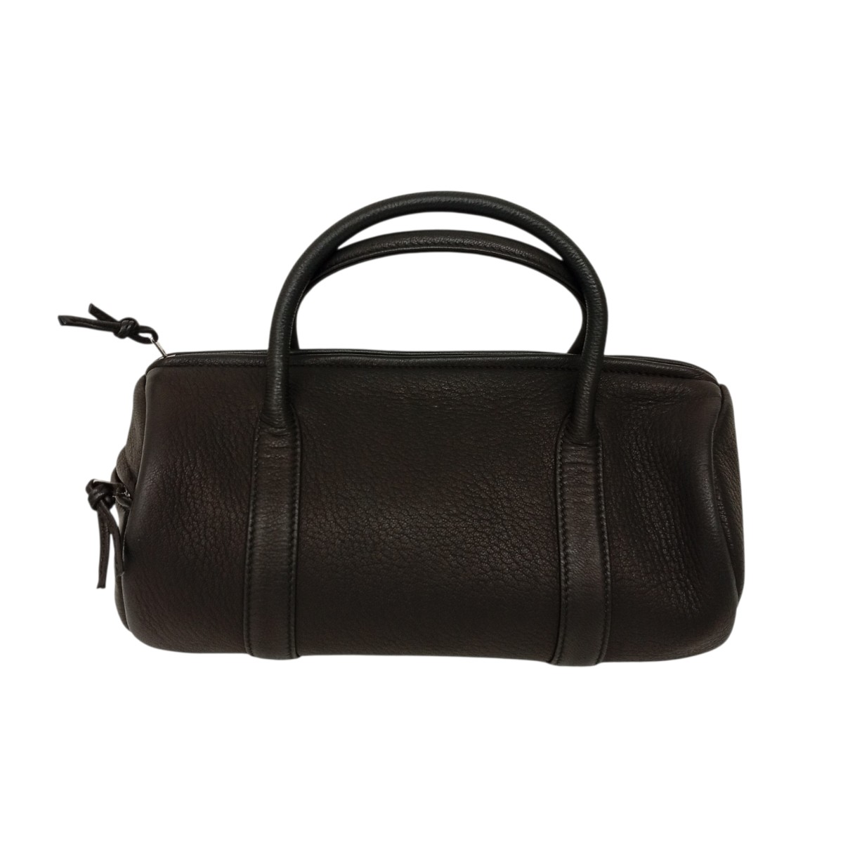【中古】Aeta ディアレザー 円柱 豆の町 ミニダッフルバッグ DA127 黒いこと 【060626】（アエタ）