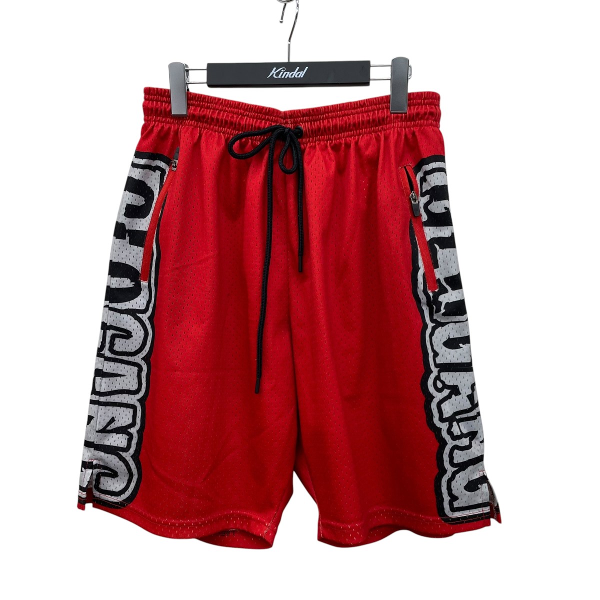 【中古】GLOGANG SIDE FONT SHORTS メッシュハーフパンツ 赤いこと 大きさ：L 【060626】（グローギャング）