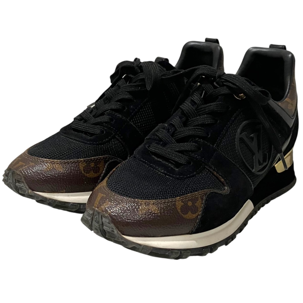 【中古】LOUIS VUITTON モノグラムスニーカー 黒いこと 大きさ：35 1/2 【060626】（ルイヴィトン）