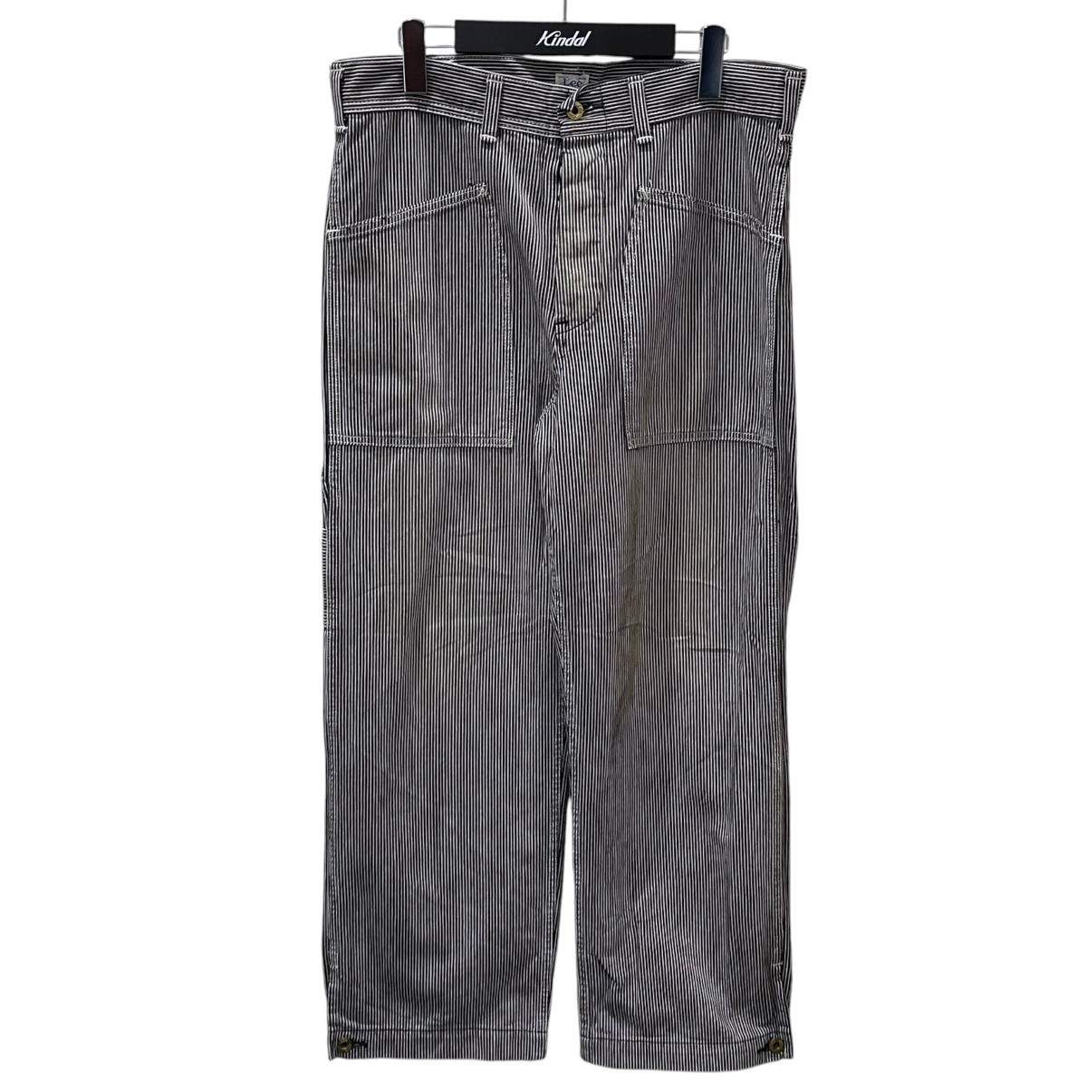 【中古】N．HOOLYWOOD×Lee ヒッコリーストライプ柄細工物ズボン下 DENIM WORK PANTS デニムワークパンツ 95854 黒いこと・白いこと 大きさ：L 【060626】（エヌハリウッド×ロバート・エドワード・リー）