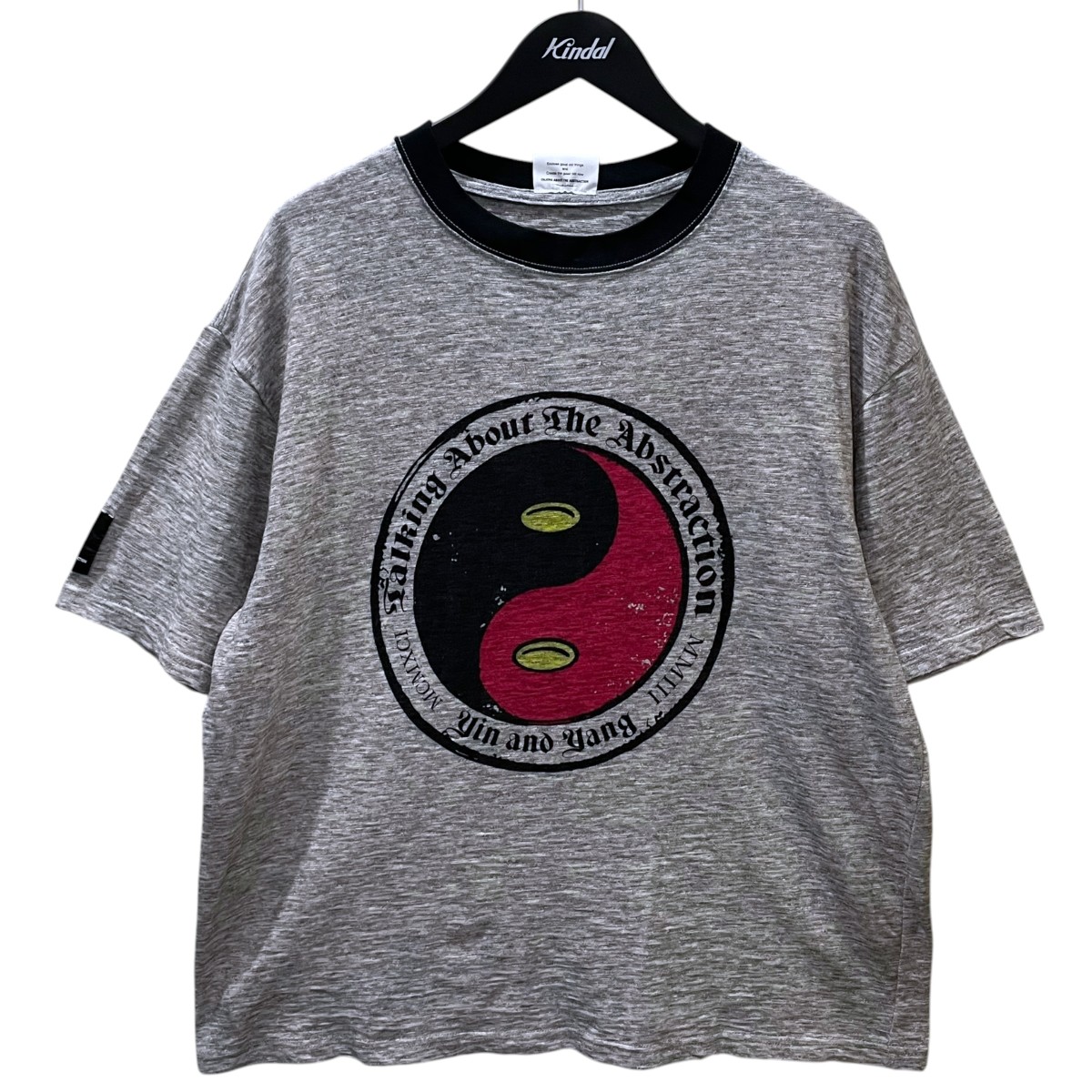 【中古】TALKING ABOUT THE ABSTRACTION 26SS リンガーティーシャツ MAGATAMA TEE マガタマ 紅茶 26SS-T-021 薄墨色・黒いこと 大きさ：L 【060626】（トーキング だらし無い ジ アブストラクション）