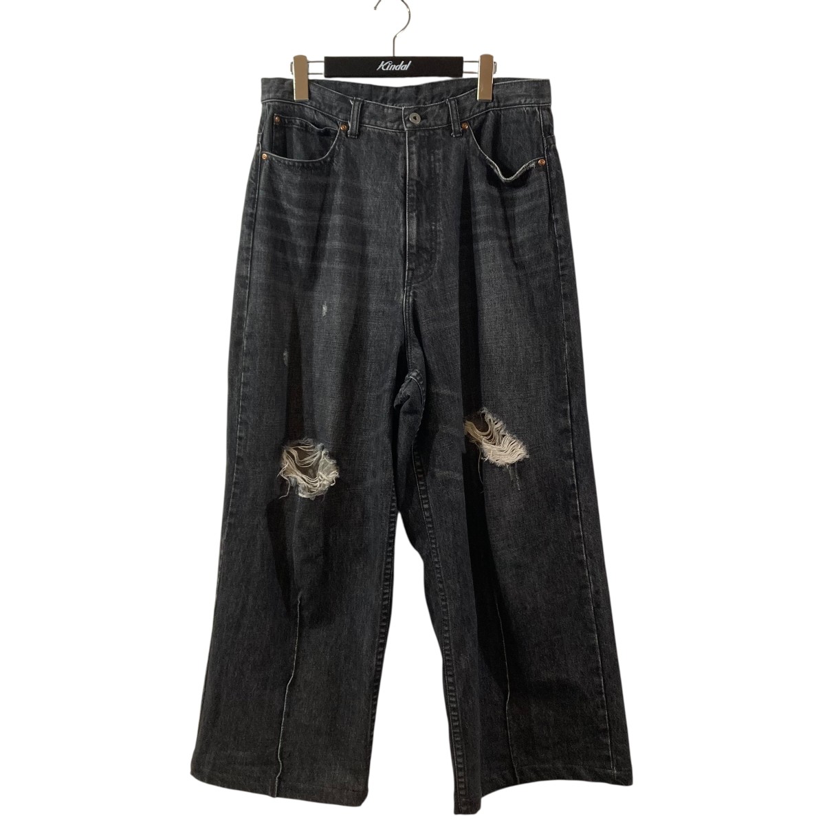 【中古】Rhodo lirioN 90’Loose Straight Pants デニムパンツ NQ847 グレー サイズ:ワンサイズ 【060626】(ロドリリオン)|ブランド古着のカインドオル
