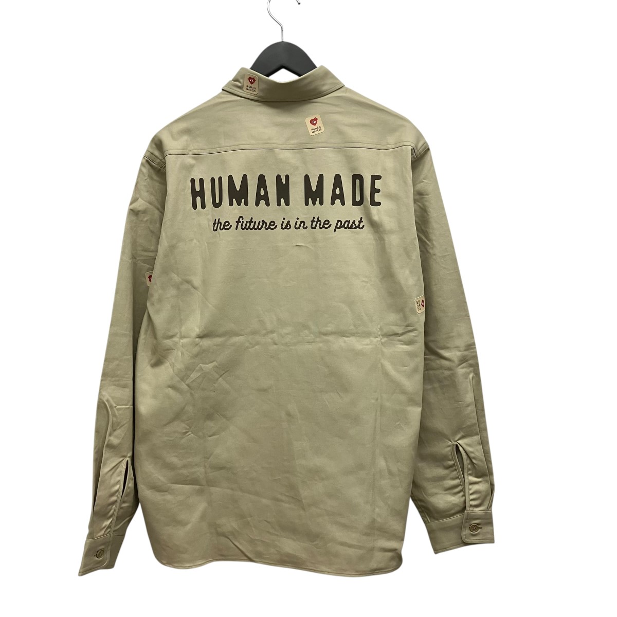 【中古】HUMAN MADE MILITARY WORK SHIRT ワッペンダブルポケットシャツ HM30SH009 カーキ 大きさ：L 【060626】（ヒューマンお手伝いさん）