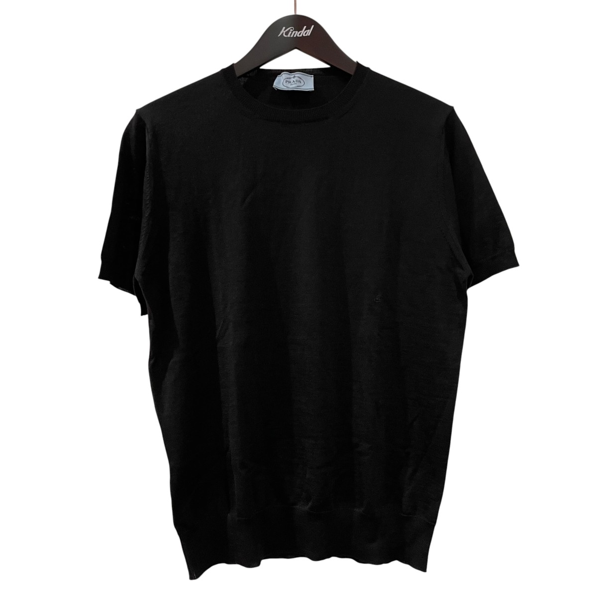 【中古】PRADA 半袖編み物 デオキシリボ核酸99Q S231 黒いこと 大きさ：40 【060626】（プラダ）