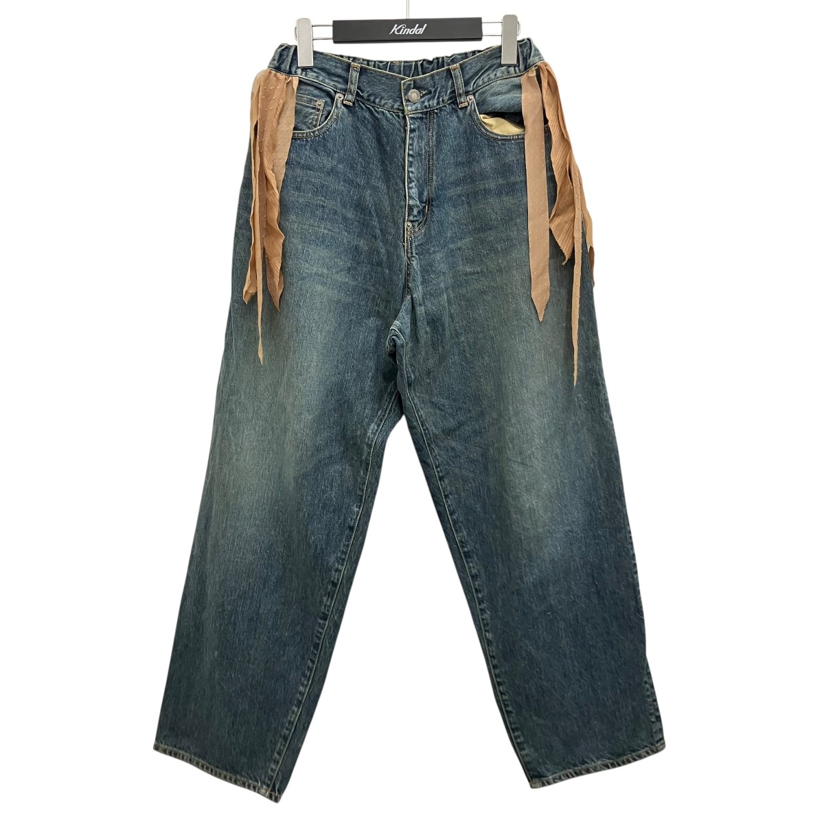 【中古】UNDERCOVER フリンジ付ワイドデニムパンツ UC1F8501 インディゴ 大きさ：2 【060626】（アンダー取りまかなう）