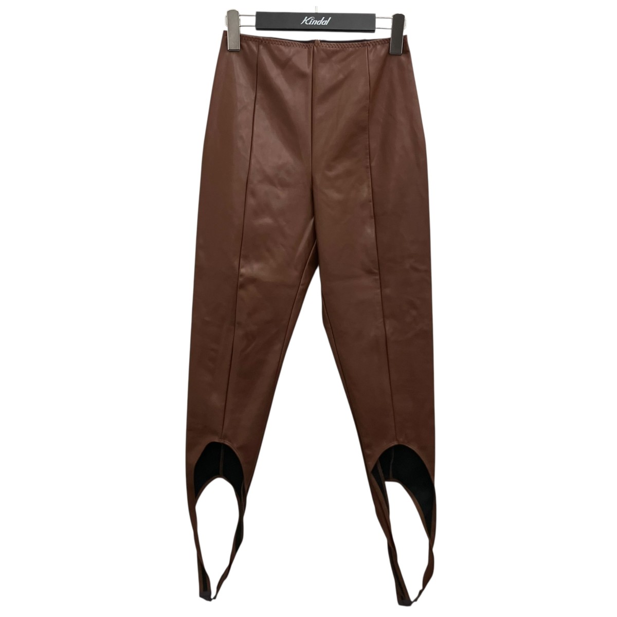 【中古】FUMIKA UCHIDA 【STRETCH VEGAN LEATHER STIRRUPS LEGGINGS】 ヴィーガンレザーストレッチパンツ FU-W-PT005 赤銅色 大きさ：36 【060626】（フミカウチダ）