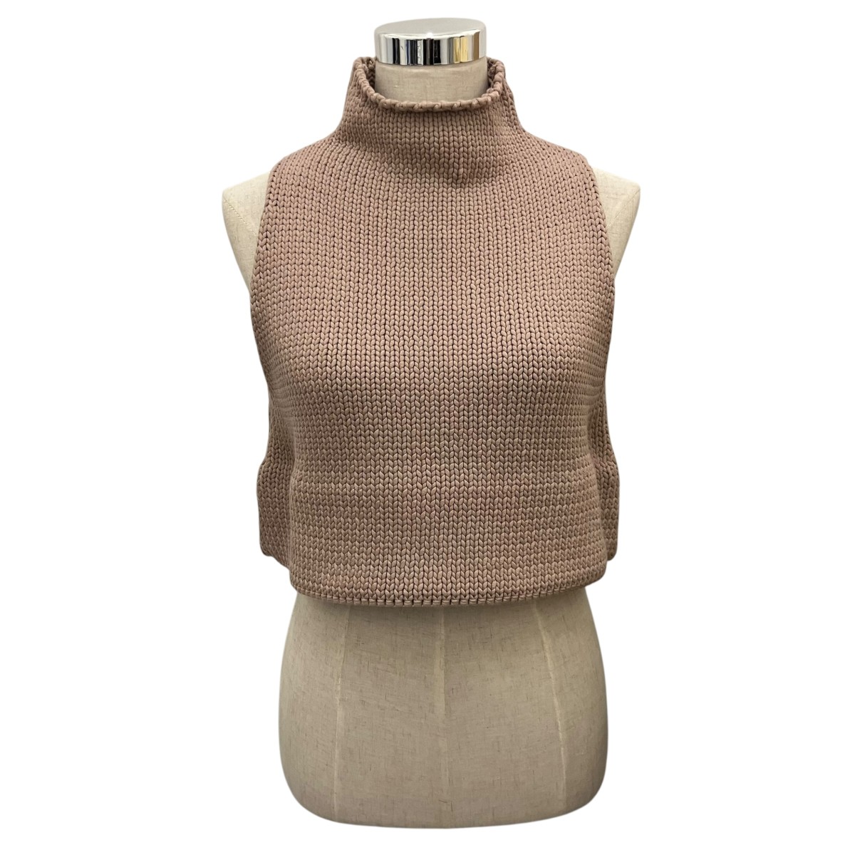 【中古】ALAIA スリーブレストップ AA9H1256K087B ベージュ 大きさ：36 【060626】（アライア）