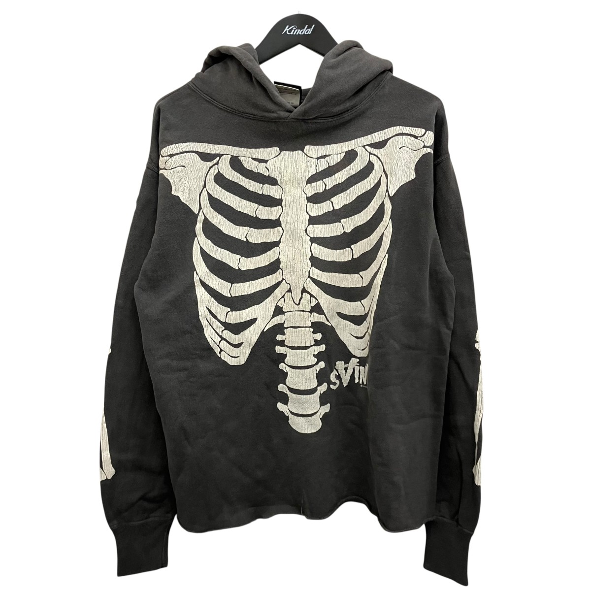 【中古】SAINT MICHAEL 【BONE HOODIE】 ヴィンテージ工業パーカー SM-A22-0000-080 黒いこと 大きさ：S 【060626】（仙マイケル）