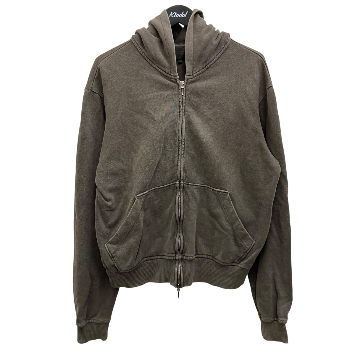 【中古】Omar Afridi 24AW 【SHABBY FULL ZIPPED HOODIE】 ジップパーカー OA-AW24-JER-101-02 濃灰色薄墨色 大きさ：46 【060626】（オマールアフリディ）