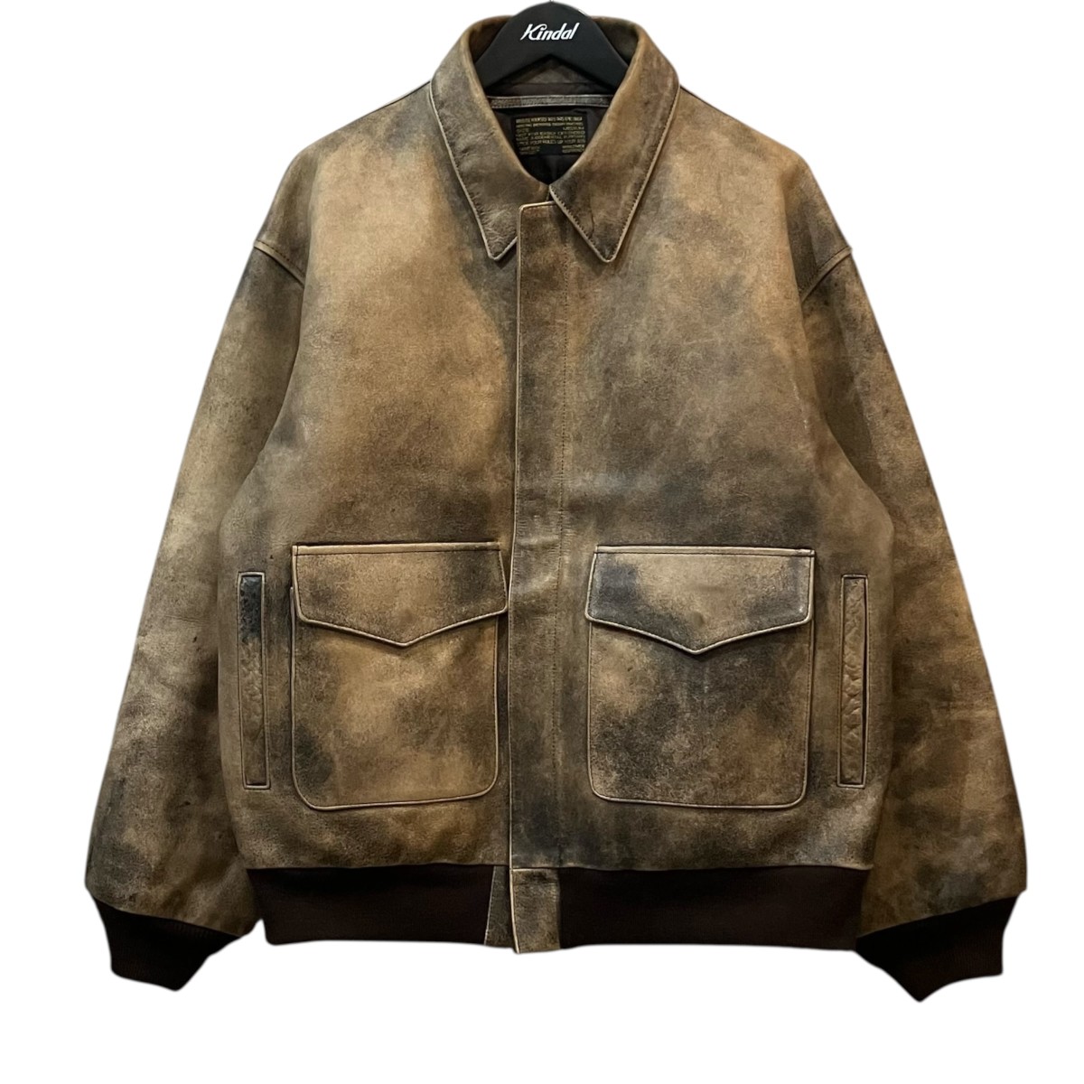 【中古】SAINT MICHAEL SORAYAMA共同研究 Sヴィンテージ工業バックプリントレザージャケット 赤銅色 大きさ：M 【070626】（仙マイケル）