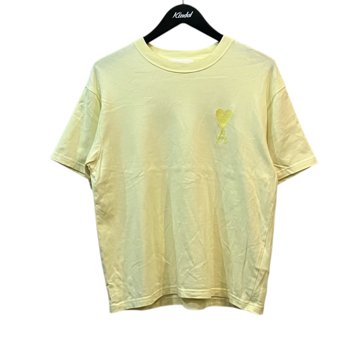 【中古】AMI Alexandre Mattiussi ハート型ロゴタイプティーシャツ 黄色 大きさ：XXS 【070626】（アミアレクサンドルマテュッシ）